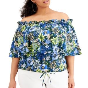 INC International Concepts floral off-the-shoulder